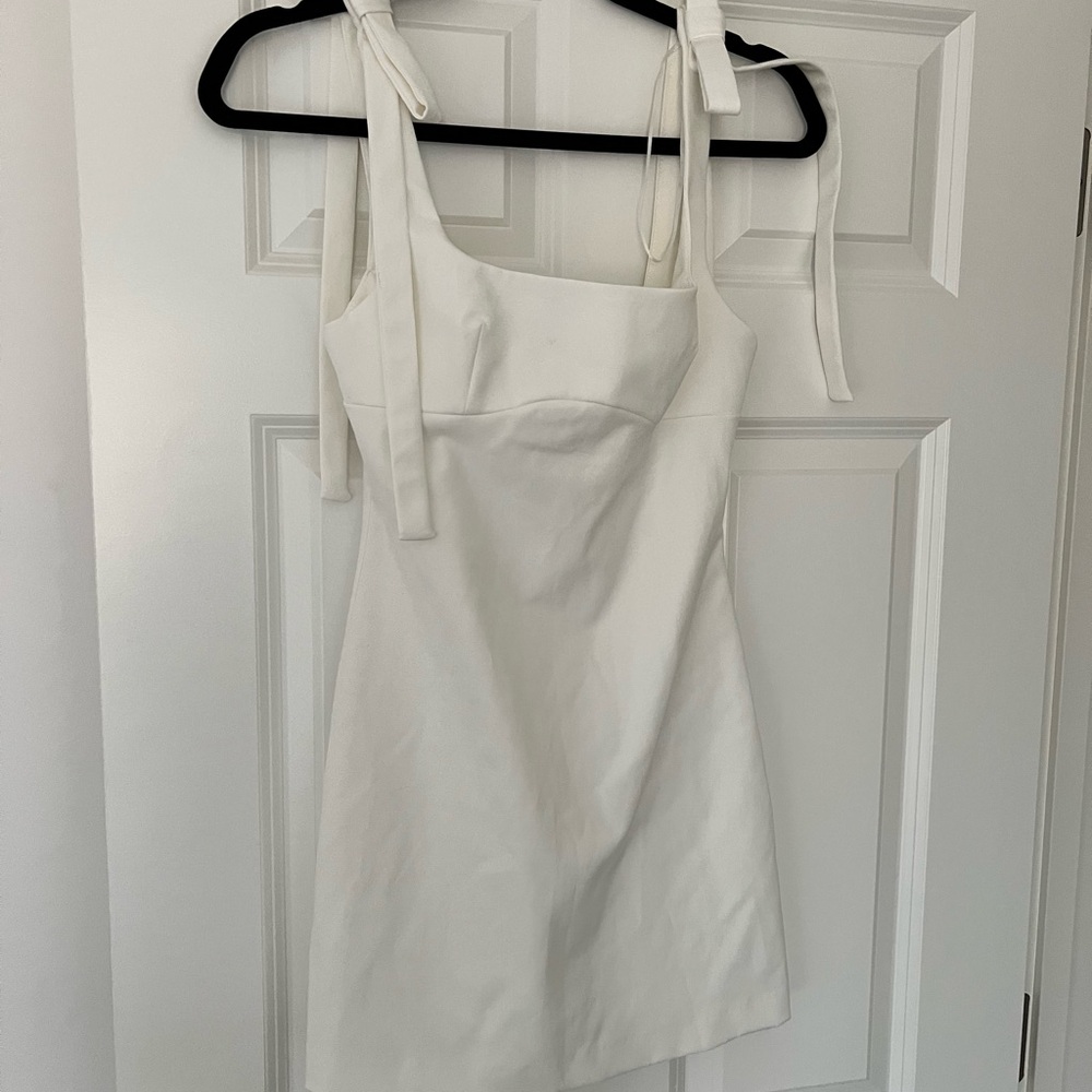 Zara white tie-shoulder Dress
